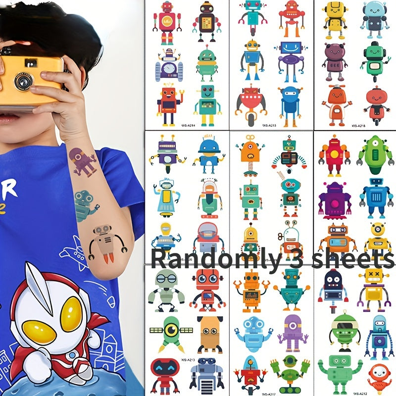 Spaceship Unicorn Robot Tattoo Stickers Waterproof