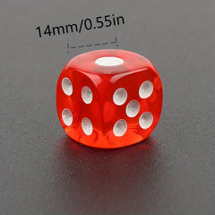 High Transparent Acrylic Dice 14mm Round Corner Boutique Game Dice