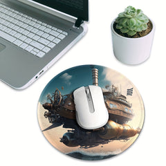 Spaceship Pattern Gaming Mousepad 20x20cm Rubber Border Mousepad