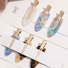 6pcs Acetate Hair Clip Seamless Side Clip Plaid Pattern Headwear