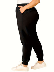  Solid Stitching High Rise Jogger Trousers