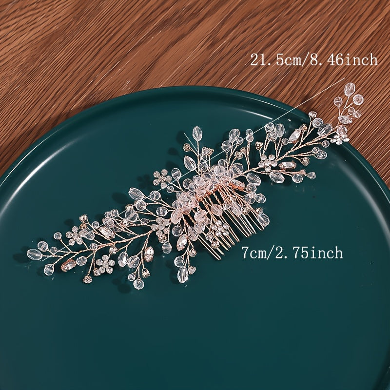 Vintage Rose Wedding Hair Comb for Women