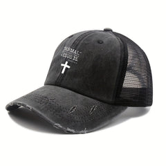 Vintage Distressed Baseball Cap Mesh Sunshade Dad Hat