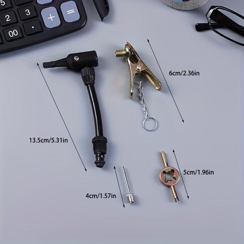 4pcs Cycling Supplies Valve Core Wrench Air Needle Air Pipe Nozzle Clip Set