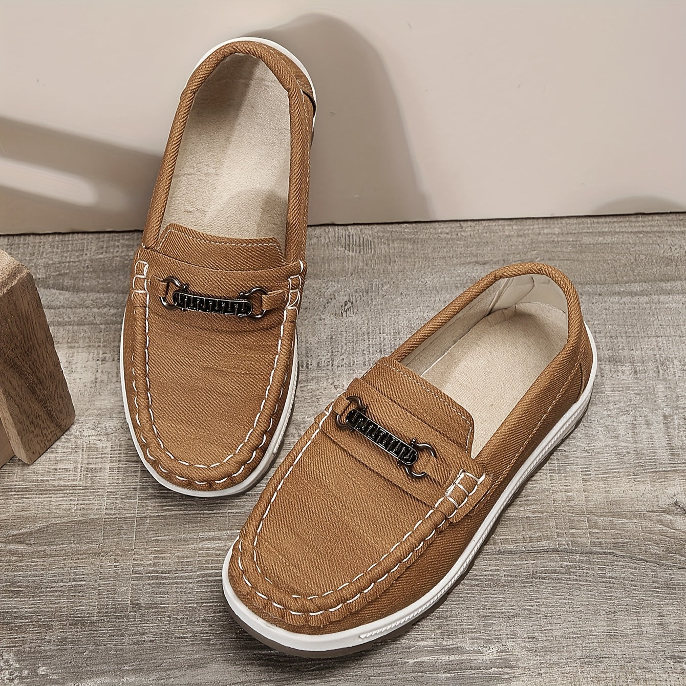 Boys' Slip On Loafer Shoes Lightweight Non Slip Flat Shoes