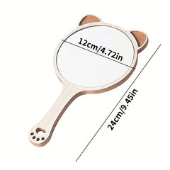 Wooden Handheld Mirror Animal Design Shaving Travel Vanity Mirror