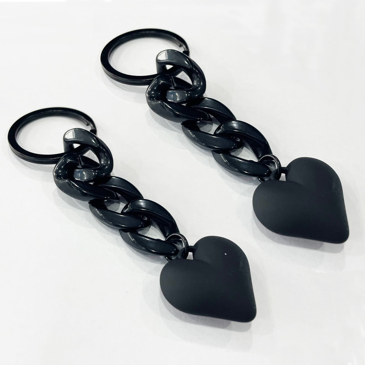 Heart Keychain Acrylic Plastic Link Chain Key Ring Women Handbag Pendant