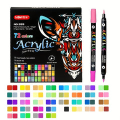 72 Dual Tip Acrylic Markers Vibrant Art Supplies for Students