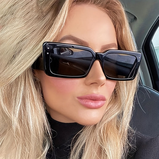 Vintage Oversized Square Sunglasses For Women Sun Protection Tinted Lenses