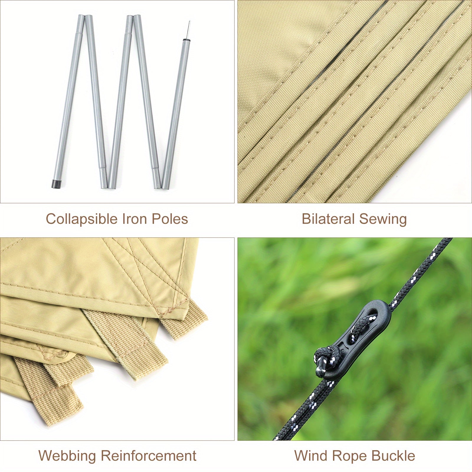 5x5m Camping Canopy With Poles - Waterproof & Lightweight UPF50