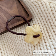 Jelly Flower Button Hair Tie Elastic Ponytail Holder Hair Accessories