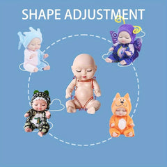 Mini Baby Dolls 4 Inch Realistic PVC Assorted Doll Set with Pajamas