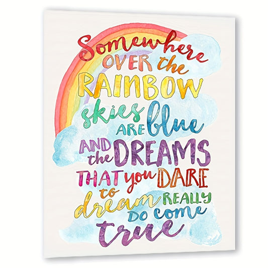 Somewhere Over the Rainbow Children's Art Rainbow Background