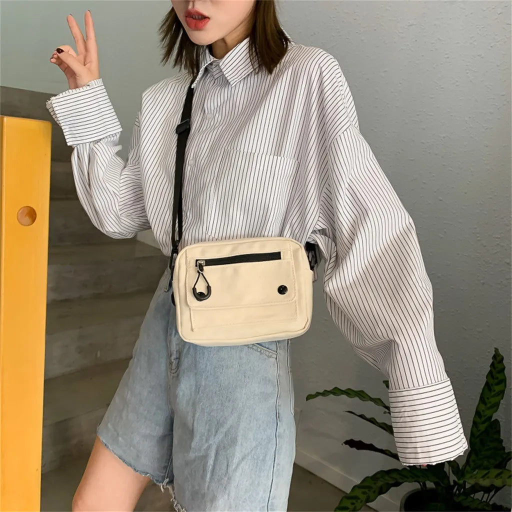 Women Casual Canvas Zipper Shoulder Bag