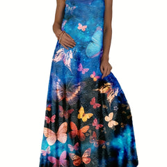  Star & Butterfly Print Maxi Cami Dress