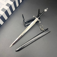 Mini Metal Sword Model Toy Game Desk Keychain Collection Gift
