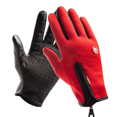 Winter Warm Gloves with Zipper Non-slip Touch Screen Outdoor Sports