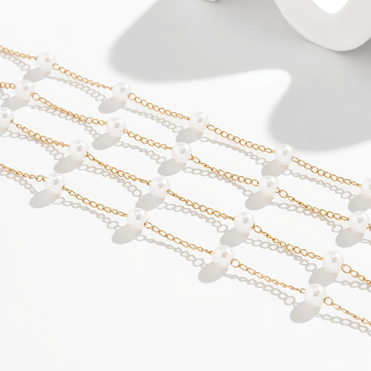 Faux Pearl Multilayer Necklace Chain Pendant Delicate Party Women Girls Gift