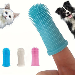 Soft Silicone Pet Toothbrush Finger Cover - Dog & Cat Teeth Cleaning