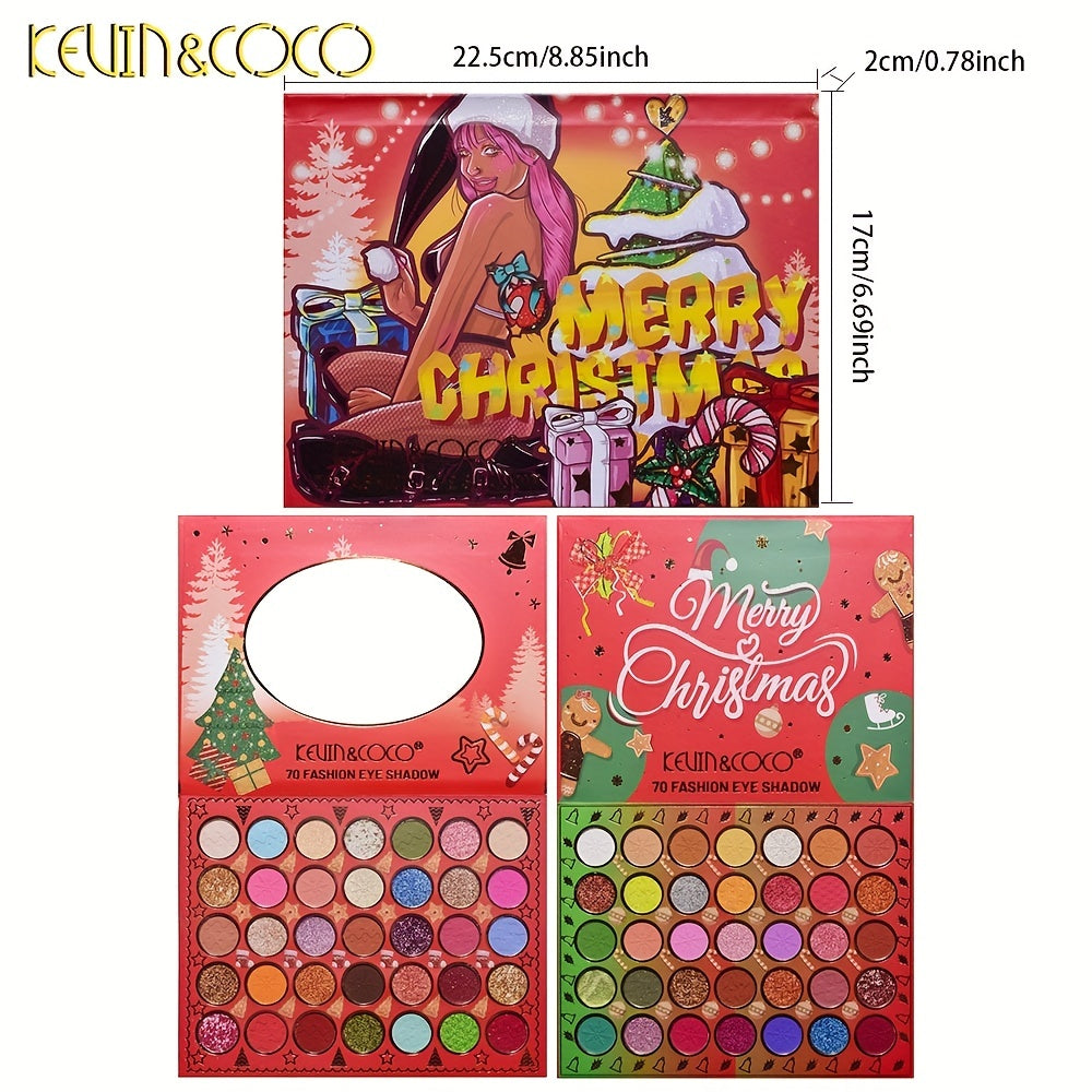 70 Colors Eyeshadow Palette Matte Pearly Sequin Finish Long Lasting Makeup
