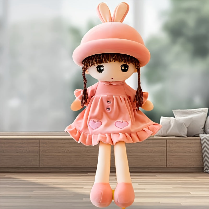Adorable Ragdoll Plush Doll with Bunny Ears Soft Outfit Perfect Gift Christmas
