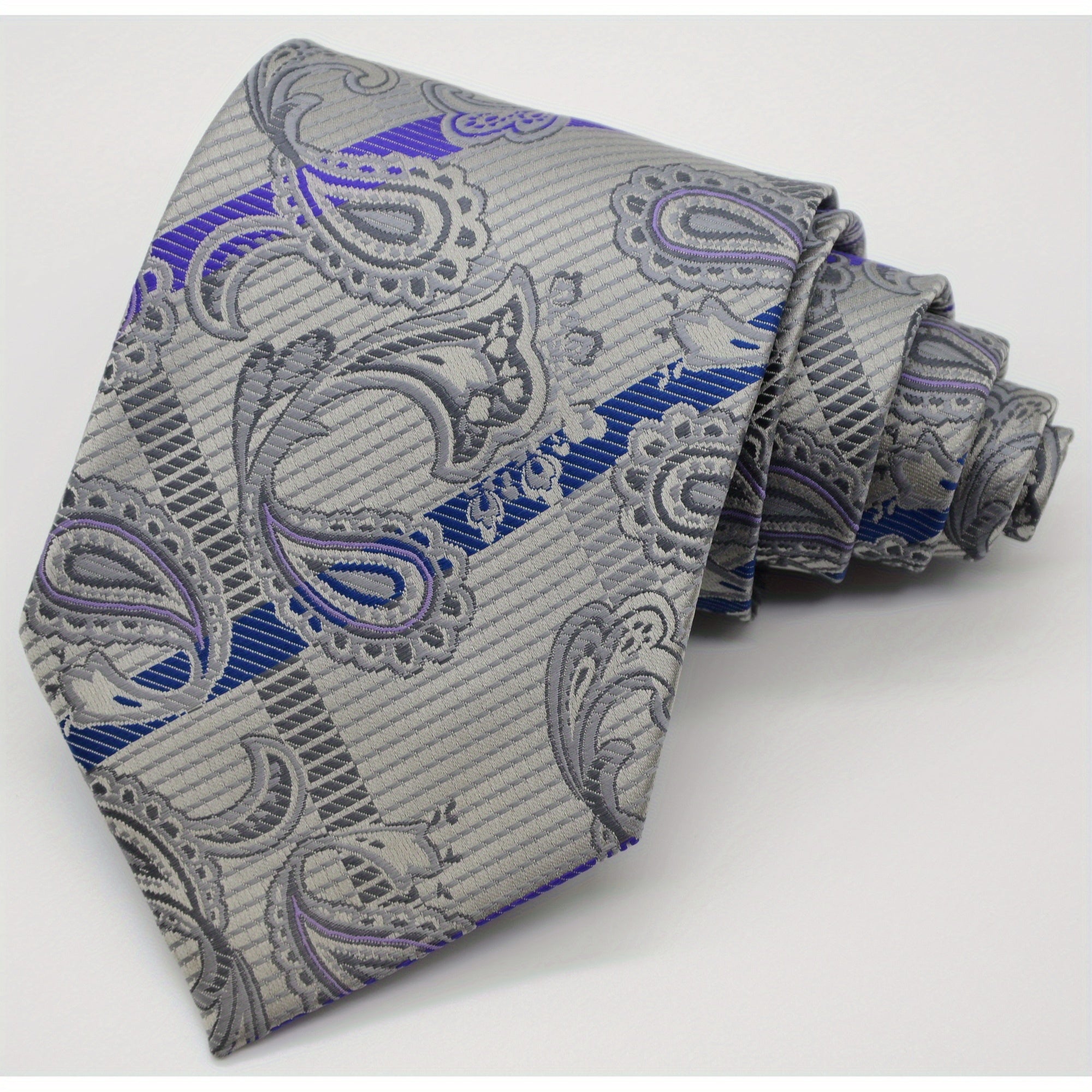 Men's Striped Floral Jacquard Necktie Business Wedding Party Necktie Gift