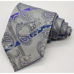 Men's Striped Floral Jacquard Necktie Business Wedding Party Necktie Gift