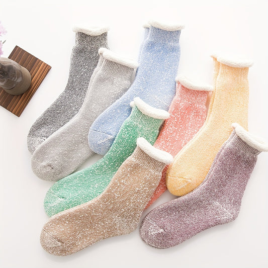  Casual Crew Socks Women's Plus Soft Warm Fleece Lined