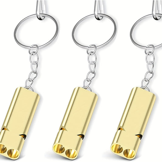 3pcs Double Tube Emergency Whistle with Lanyard for Outdoor Camping