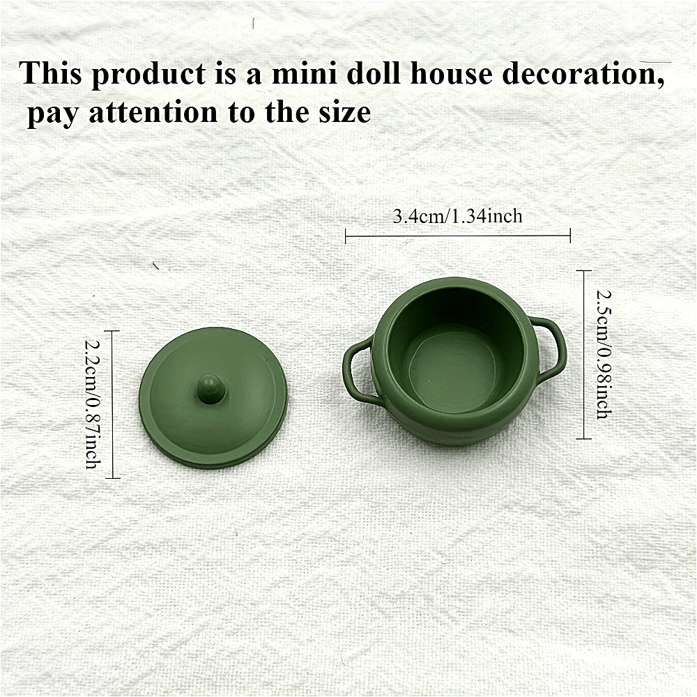 1:12 Dollhouse Cooking Pot Titanium Alloy w/ Lid Kitchen Cookware Mini Pot
