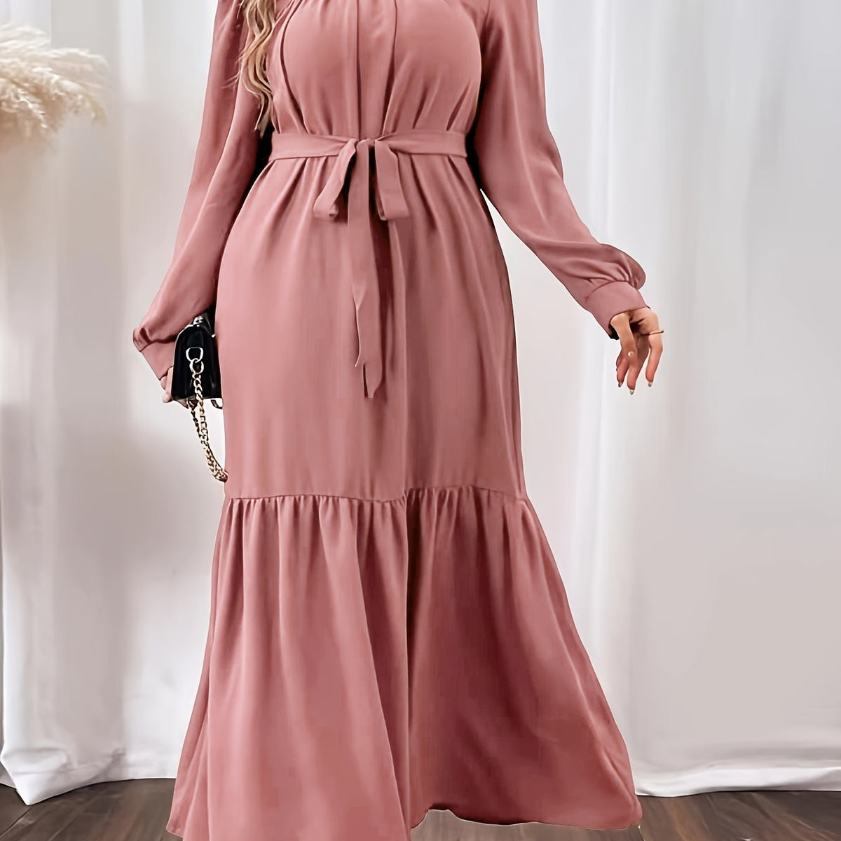  Square Neck Maxi Dress Women's Long Dress