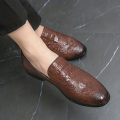 Men's Croc Embossed Loafers Slip On Lightweight Shoes