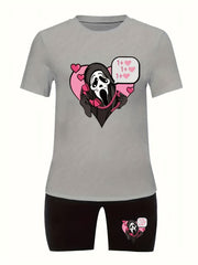  Skull & Letter Print 2 Piece Set