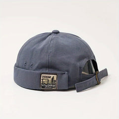 Denim Patch Docker Cap Vintage Hip Hop Rolled Brim Hats Beanie