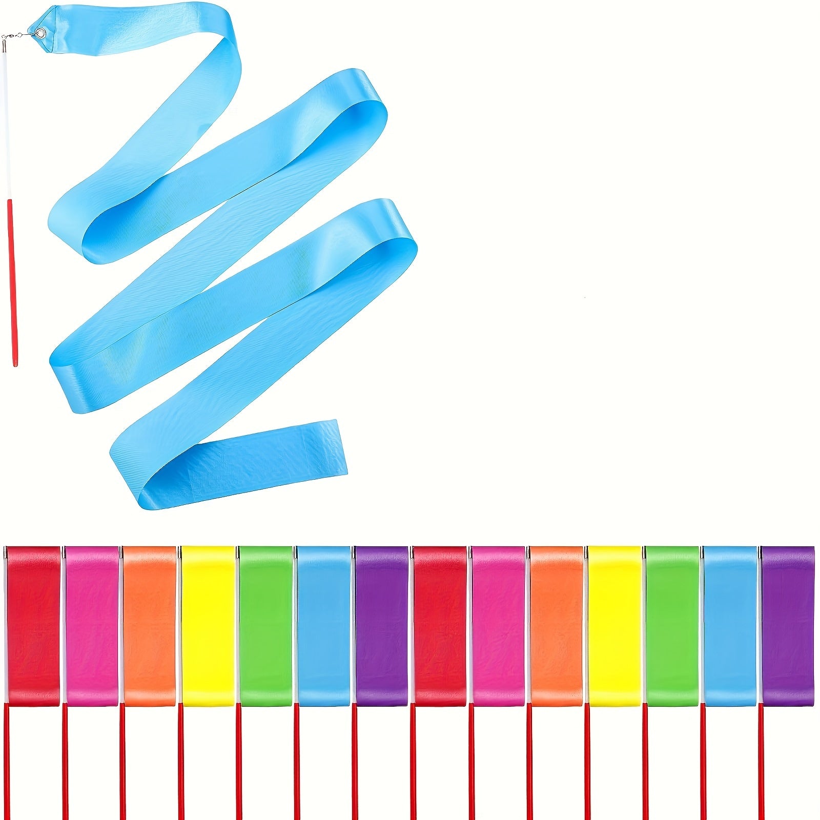 14pcs Dance Ribbon Streamer Rhythmic Gymnastics Ribbon Wand