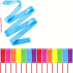 14pcs Dance Ribbon Streamer Rhythmic Gymnastics Ribbon Wand