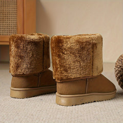 Women's Faux Fur Lined Mid Calf Boots Warm Winter Booties