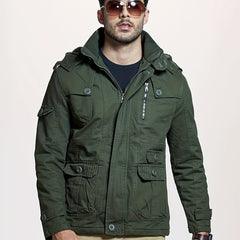 Men's Softshell Hooded Windbreaker Jacket with Pockets