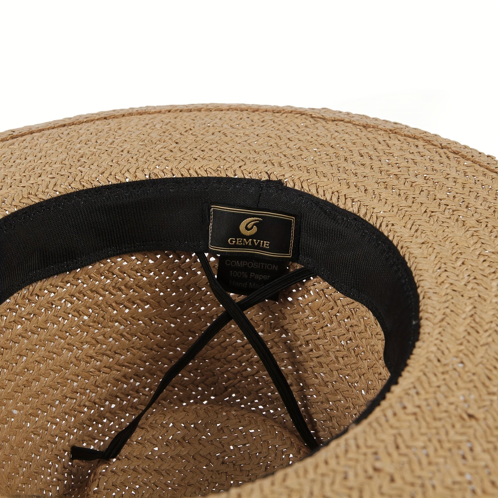 Wide Brim Paper Woven Sun Hat Adjustable Sweat Band