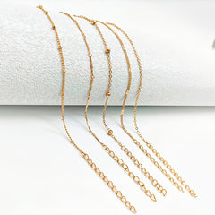 5pcs Round Beaded Layered Anklet Set - Minimalist Foot Jewelry