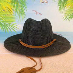 Casual Sunshade Straw Hat for Travel Seaside Unisex