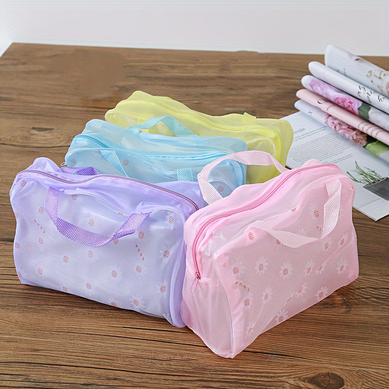 Floral Translucent Toiletry Bag Travel Storage