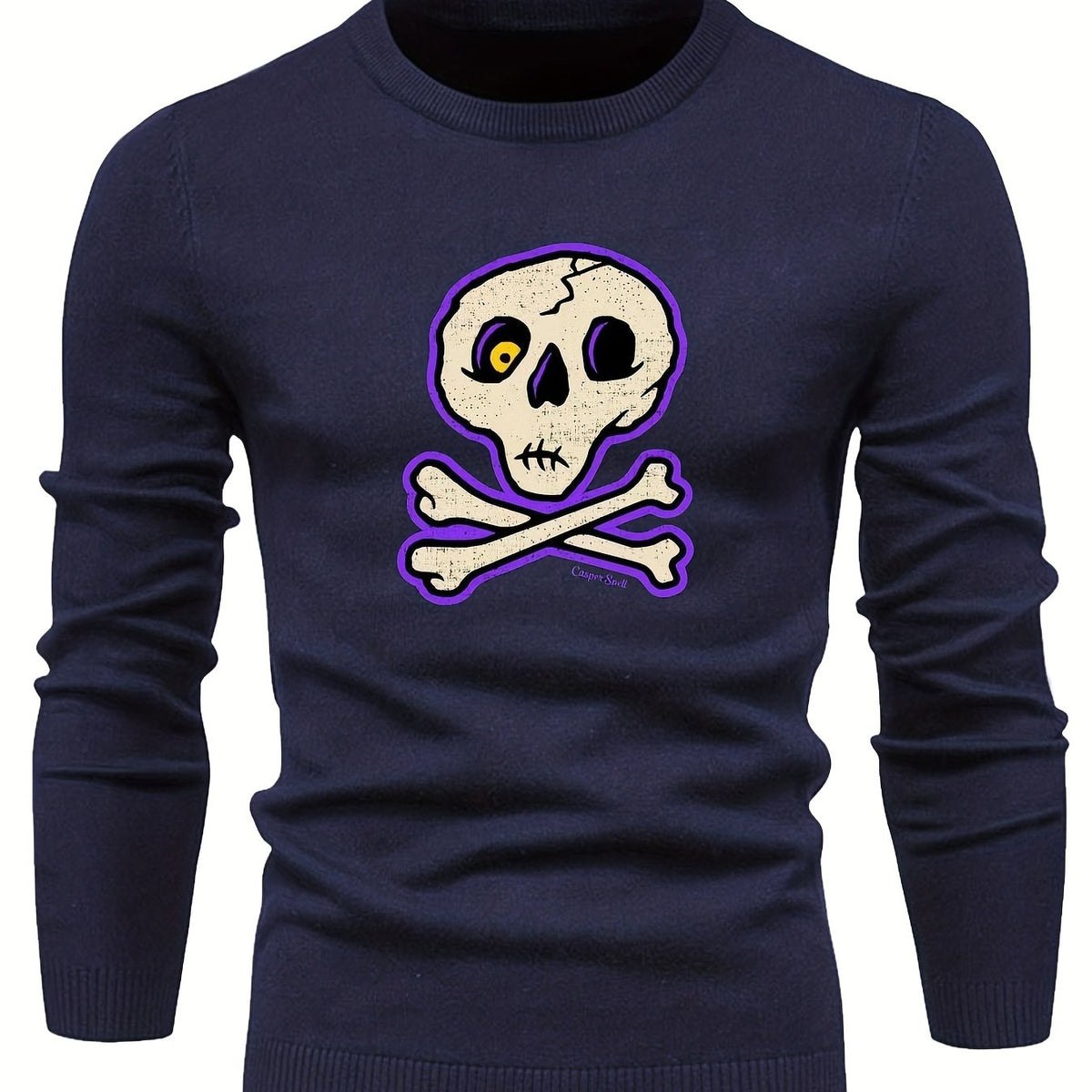 Cartoon Skull Slim Sweater for Fall Winter
