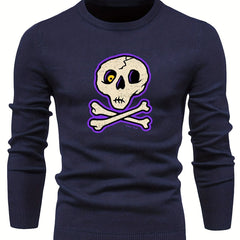 Cartoon Skull Slim Sweater for Fall Winter