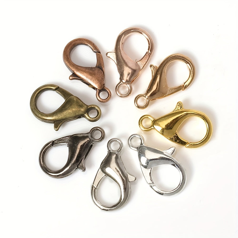 60pcs Lobster Clasps for Bracelets Necklaces 10-18mm Hooks Closure Findings