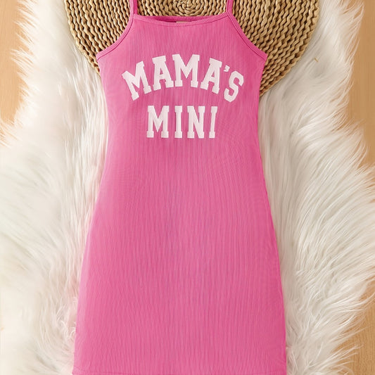 Ribbed Knit ''Mama's Mini'' Bodycon Cami Dress for Summer