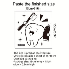 Teeth Pattern Wall Sticker Waterproof Removable Decal