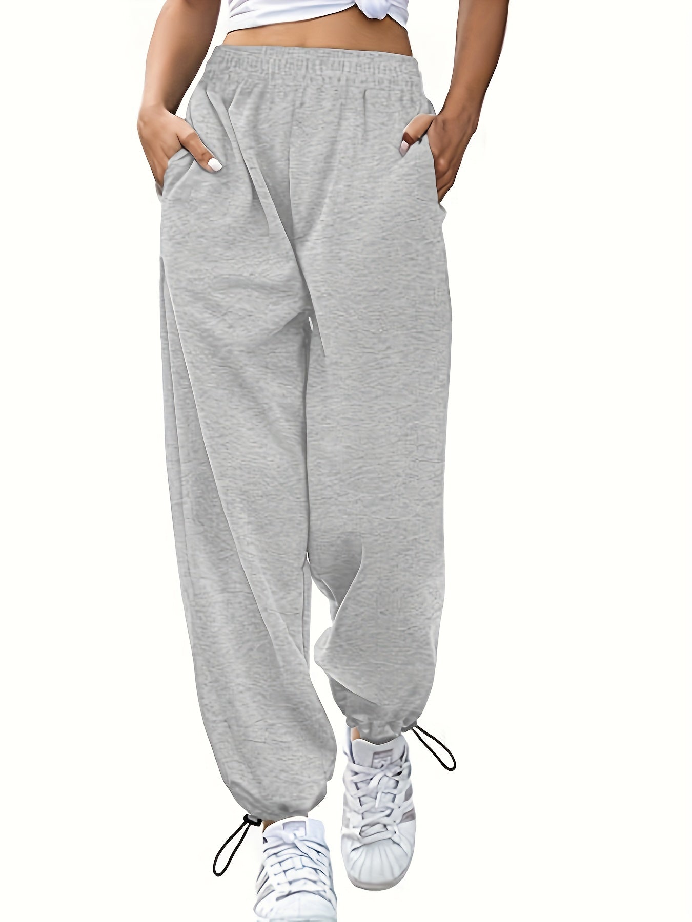  Casual SweatPants Women's Solid Elastic Joggers