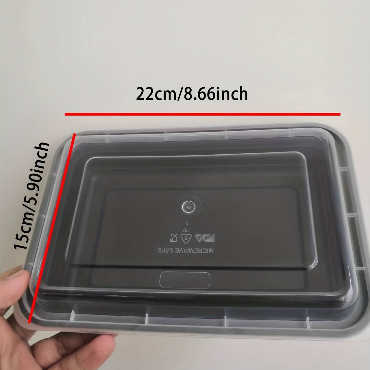10ps Rectangle Thickened Lunch Box Plastic Commercial Sealed Lunch Box