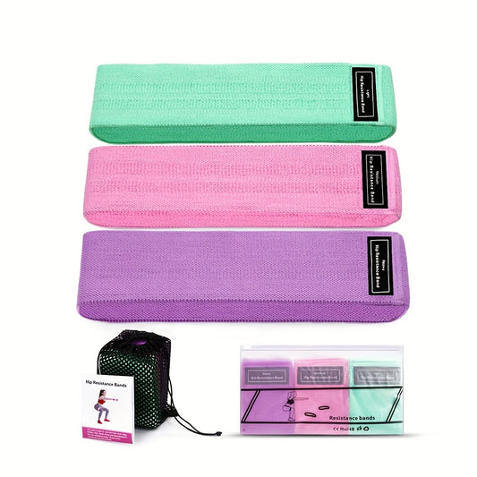 3pc Yoga Resistance Bands for Hip Lifting & Strength Train